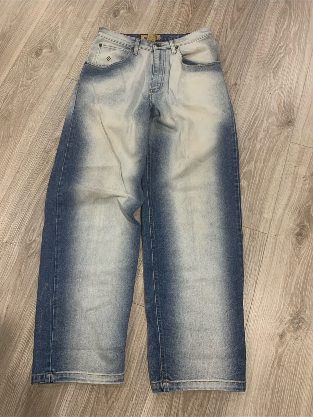 Relaxed Wide leg Light Blue Washed Men's Jeans